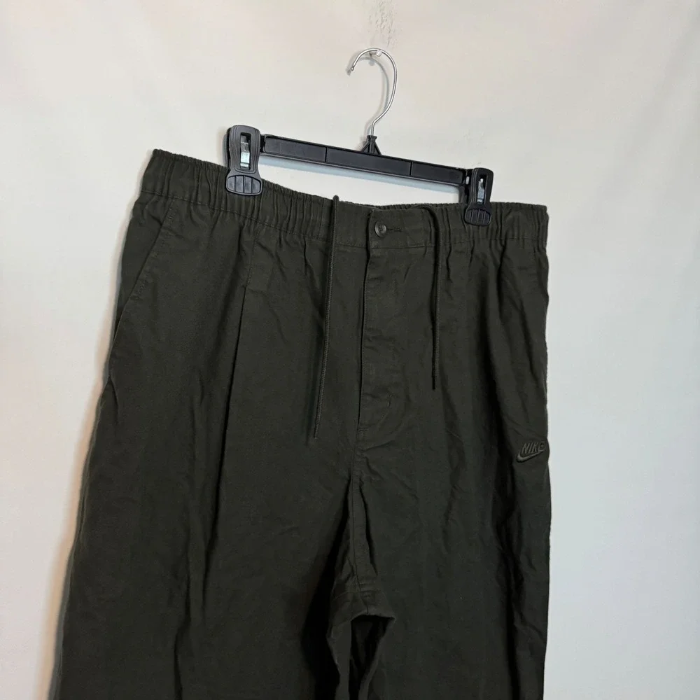 Nike Club Heavyweight Balloon Pants Mens XL Olive Green Wide Leg Trouser HV1423
